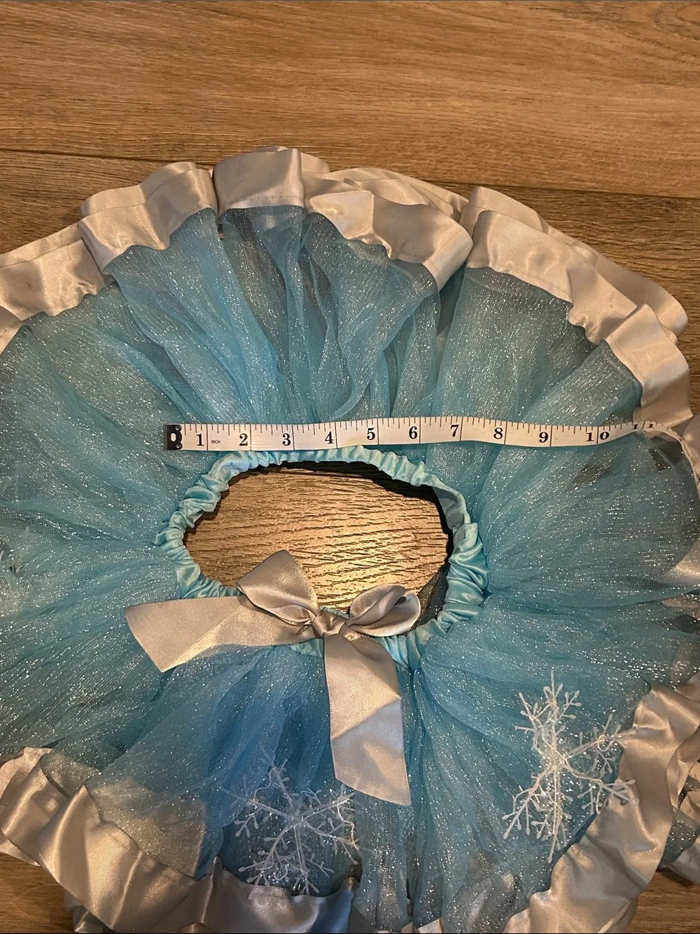 Blue Sparkle Snowflake(Frozen) Tutu Skirt with Silver Trim - Kids Costume
